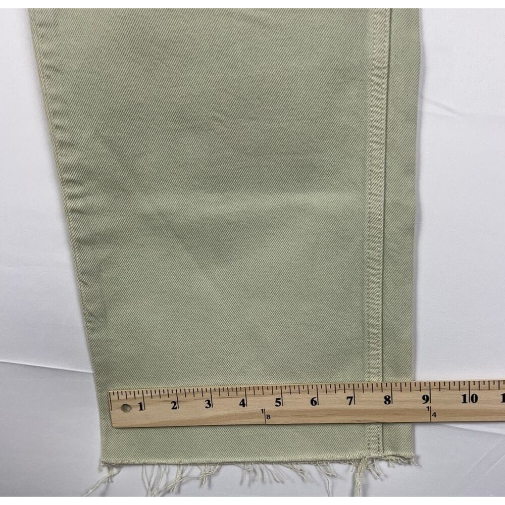 Boyish The Kirby High Rise Straight Jeans in El Cielo Green Crop Raw Hem 29 - Picture 8 of 12